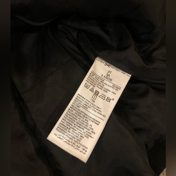 NWT Toddler Girl Black Dress Pea Coat *wool blend* - Picture 6 of 6